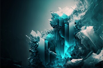 Abstract icy landscape. Clean frosty background. 