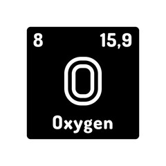 oxygen chemical element glyph icon vector. oxygen chemical element sign. isolated symbol illustration