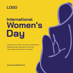 Happy women's day poster template 