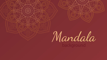 Background with mandalas. Dark red background for printing