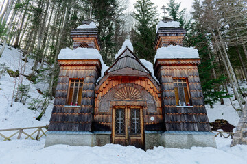 The Russian Chapel on the Vrsic Pass is a Russian Orthodox chapel located on the Russian Road on the northern side of the Vrsic Pass in northwestern Slovenia in Triglav National Park. 