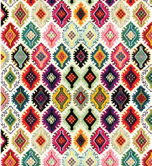 Ikat Seamless Background Pattern  digital printing textile illustration