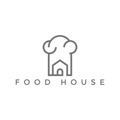 Restaurant house logo design vector  with house and chef hat concept