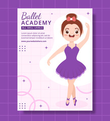 Ballet or Ballerina Social Media Landing Page Cartoon Hand Drawn Background Illustration