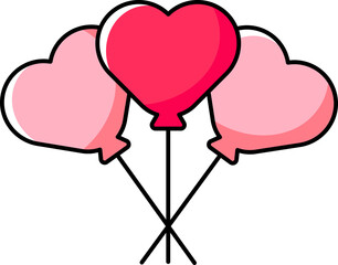 Cute Heart Balloons Valentine's day