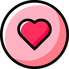 Cute Heart button Valentine's day