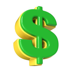 Obraz premium 3d icon dollar symbol with generative AI