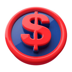 Fototapeta premium 3d icon dollar symbol with generative AI