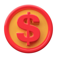 3d icon dollar symbol with generative AI