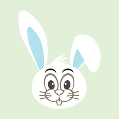 Easter bunny set in simple one line style. Rabbit icon. Black and white minimal concept vector illustration., Easter bunny in a color background vector illustration