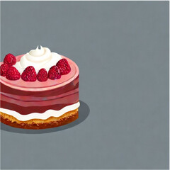 Himbeertorte mit Sahne und Kaffee