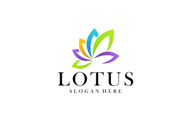 modern elegant lotus flower logo design
