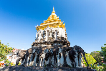 Chiang Man temple in Chiang Mai, Thailand - obrazy, fototapety, plakaty
