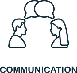 Communication icon. Monochrome simple Life Skills icon for templates, web design and infographics