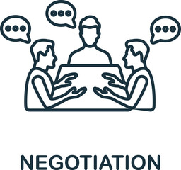 Negotiation icon. Monochrome simple Life Skills icon for templates, web design and infographics