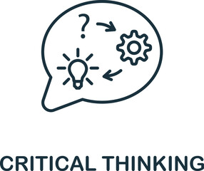 Critical Thinking icon. Monochrome simple Life Skills icon for templates, web design and infographics