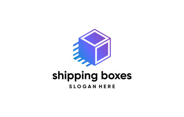 delivery box technology logo design