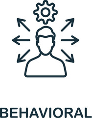 Behavioral icon. Monochrome simple Neuromarketing icon for templates, web design and infographics