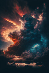 Spectacular sky with stormy clouds, Generative AI