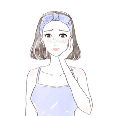 そばかすに悩む女性