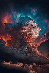 Spectacular sky with stormy clouds, Generative AI
