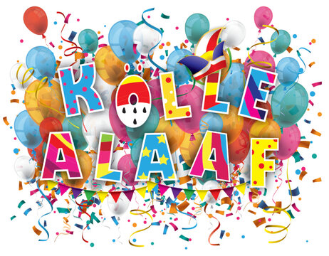 K&ouml;lle Alaaf Cover mit Luftballons und Konfetti