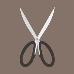 Isolated Scissor with Brown Background