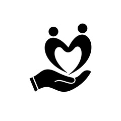 silhouette of a person with a heart