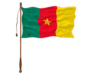 National flag  of Cameroon. Background  with flag  of Cameroon