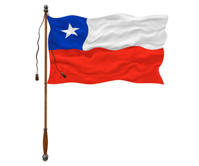 Fototapeta na wymiar National flag of Chile.. Background with flag of Chile.