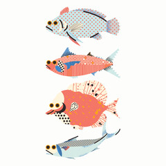 Stylish illustration of fresh fish 
