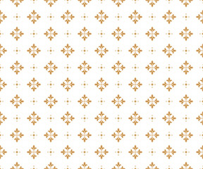 Abstract geometric pattern. A seamless vector background. White and gold ornament. Graphic modern pattern. Simple lattice graphic design
