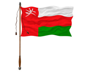 Fototapeta na wymiar National flag of Oman. Background with flag of Oman