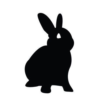 rabbit animal silhouette icon vector design
