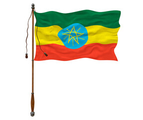 National flag of Ethiopia. Background  with flag of Ethiopia.