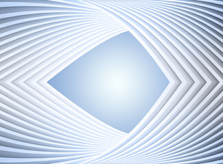 Naklejka premium White futuristic building curved lines artificial space,3D rendering.