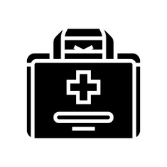 first aid kit box glyph icon vector. first aid kit box sign. isolated symbol illustration