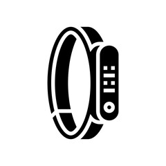 bracelet fitness sport glyph icon vector. bracelet fitness sport sign. isolated symbol illustration