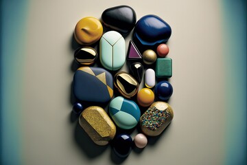 medicine pills array generative ai layout 