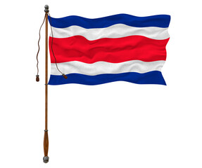 Fototapeta na wymiar National flag of Сosta-rica. Background with flag of Сosta-rica.
