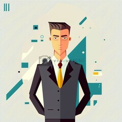 Modern illustration of businessman. generative ai