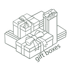 Hand drawing Birthday gift boxes 