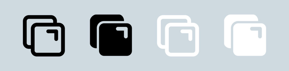 Obraz premium Copy icon set in black and white. Duplicate signs vector illustration.