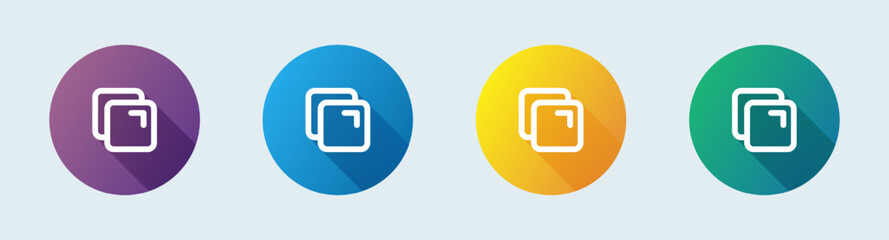 Copy line icon in flat design style. Duplicate signs vector illustration.