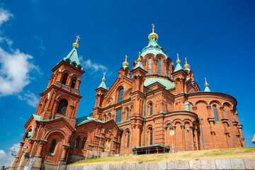 Fototapeta na wymiar Uspenski Cathedral in Helsinki, Finland