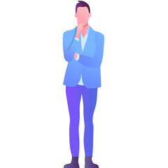 Businessman thinking vector icon isolated on white