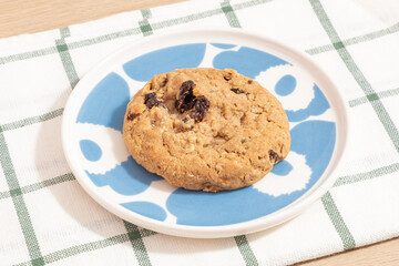 Cookie on a beautiful plate. Bakery menu. Cozy living. Food. Homemade bakery. Morning time. Placemats. Simply dessert. Delicious. Chocolate chip. Cafe menu.