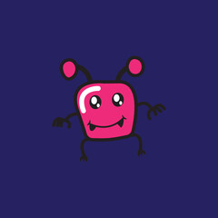 illustration vector graphic of alien robot doodle cartoon.