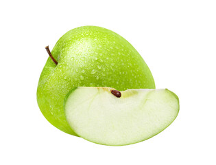 fresh green apple isolated on transparent png