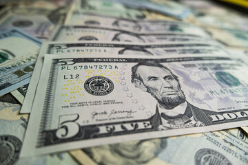 banknotes of different denominations, cash dolors